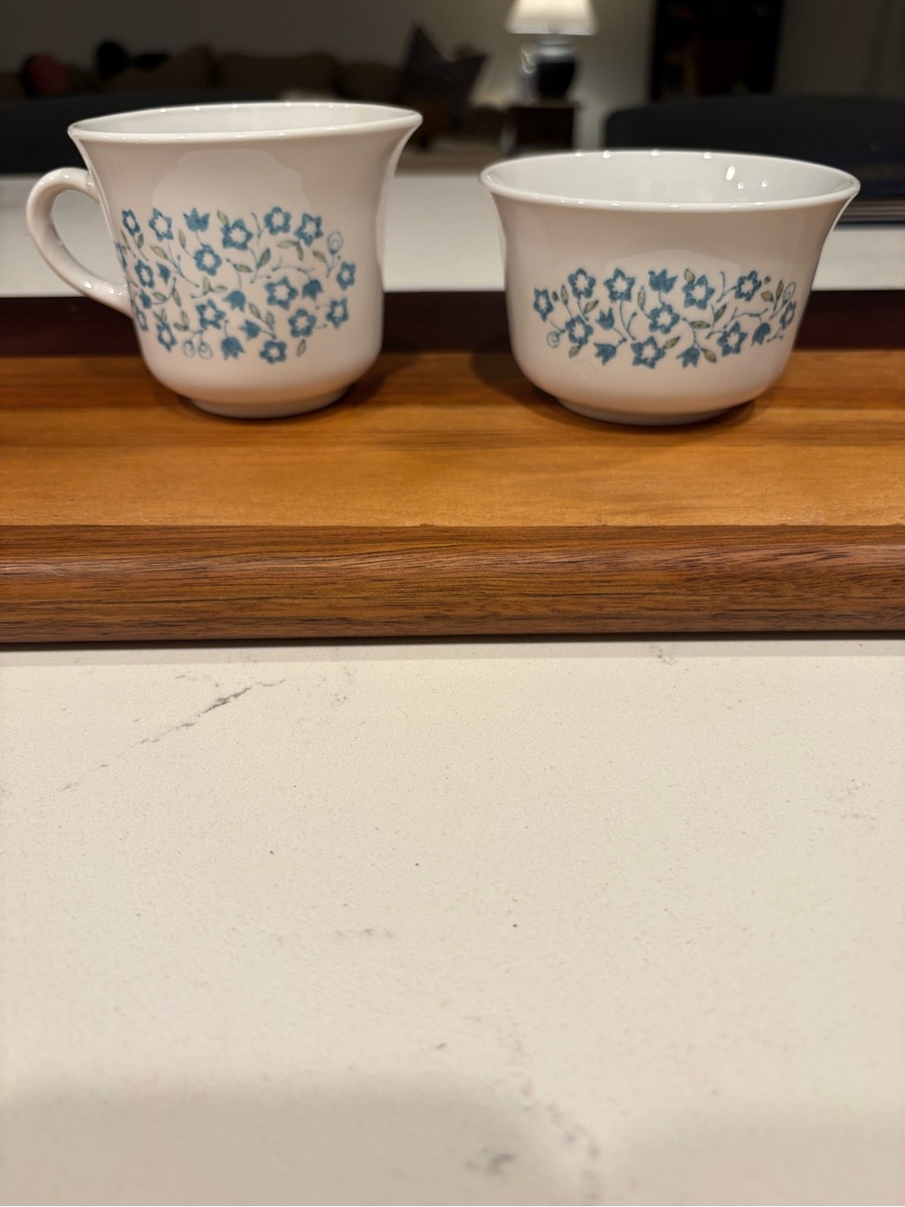Corelli By Corning “Heather Blue” Vintage Cream and Sugar Set